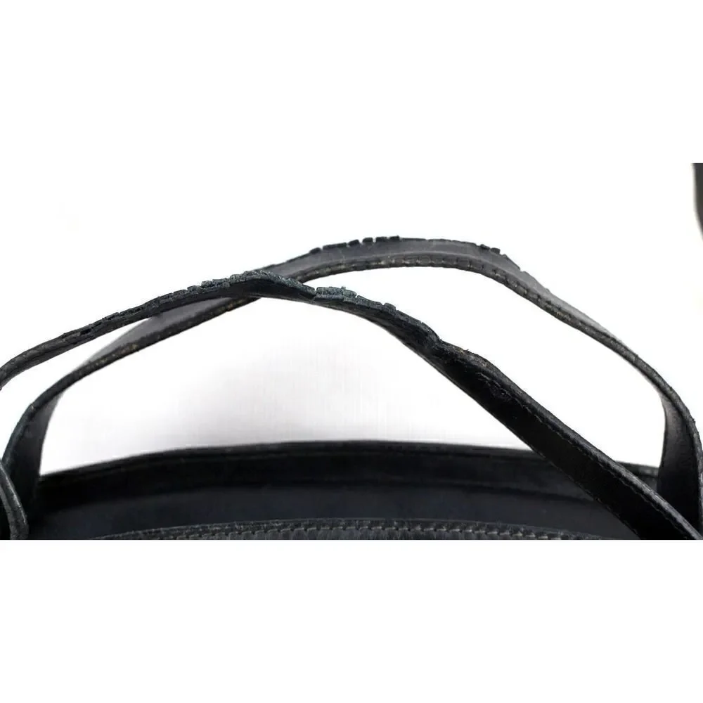 AUTHENTIC Mark Cross ITALY BLACK GENUINE LEATHER SHOULDER BAG X-BODY HANDBAG